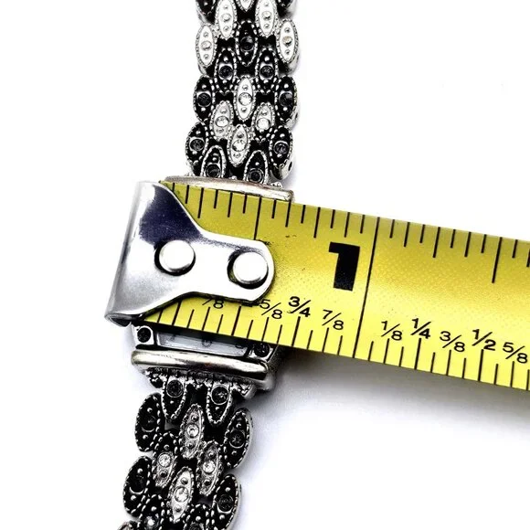 Vintage M.Z. Berger WS01 Women’s Quartz Watch Silver Marcasite Look Bracelet - Picture 9 of 10